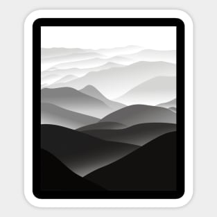 Grayscale Mountains Sticker